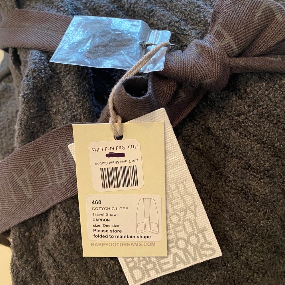 Barefoot Dreams travel shawl carbon color